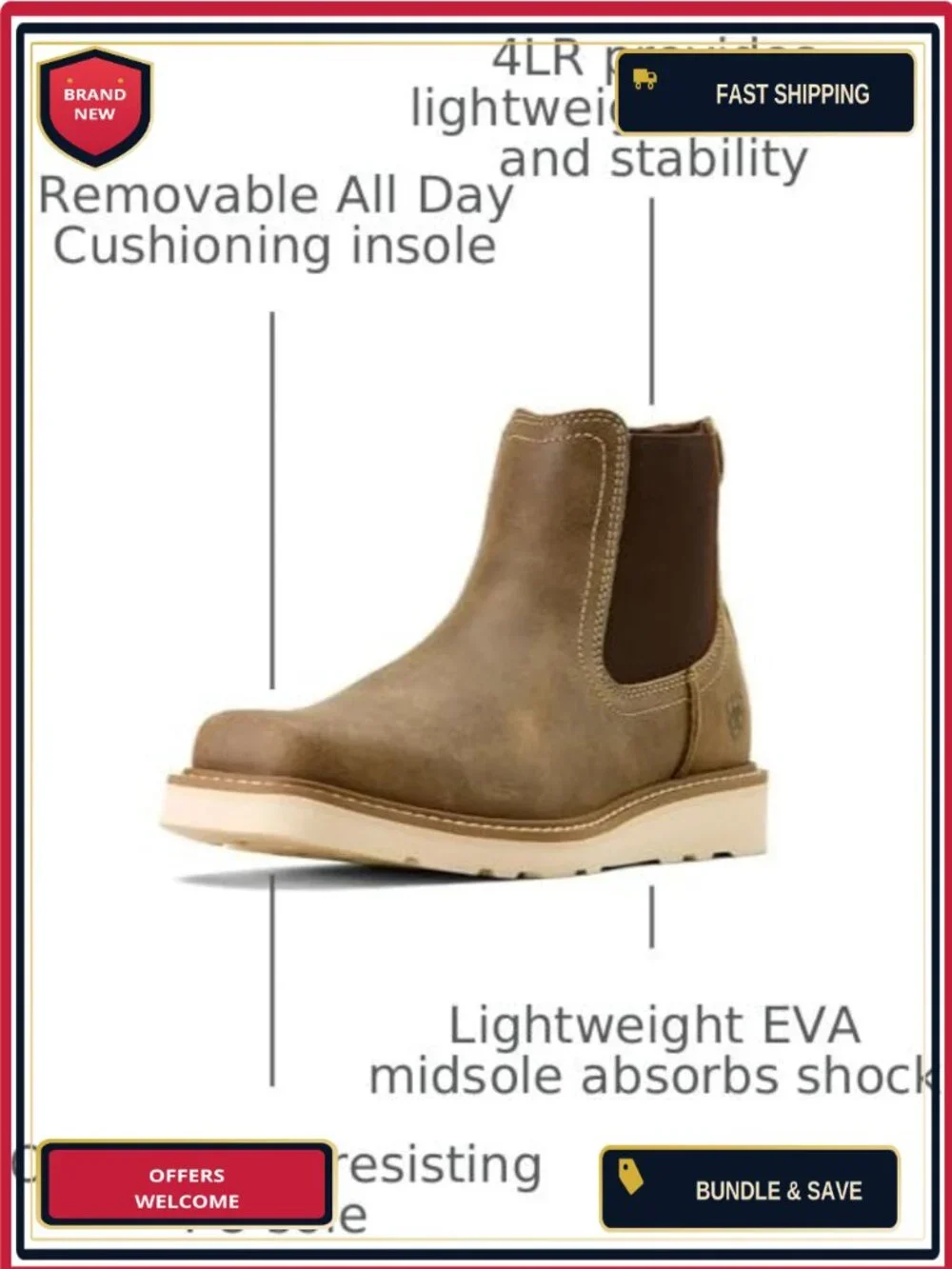 Women's Chelsea Boots Square Toe Pull-On Calf High Leather